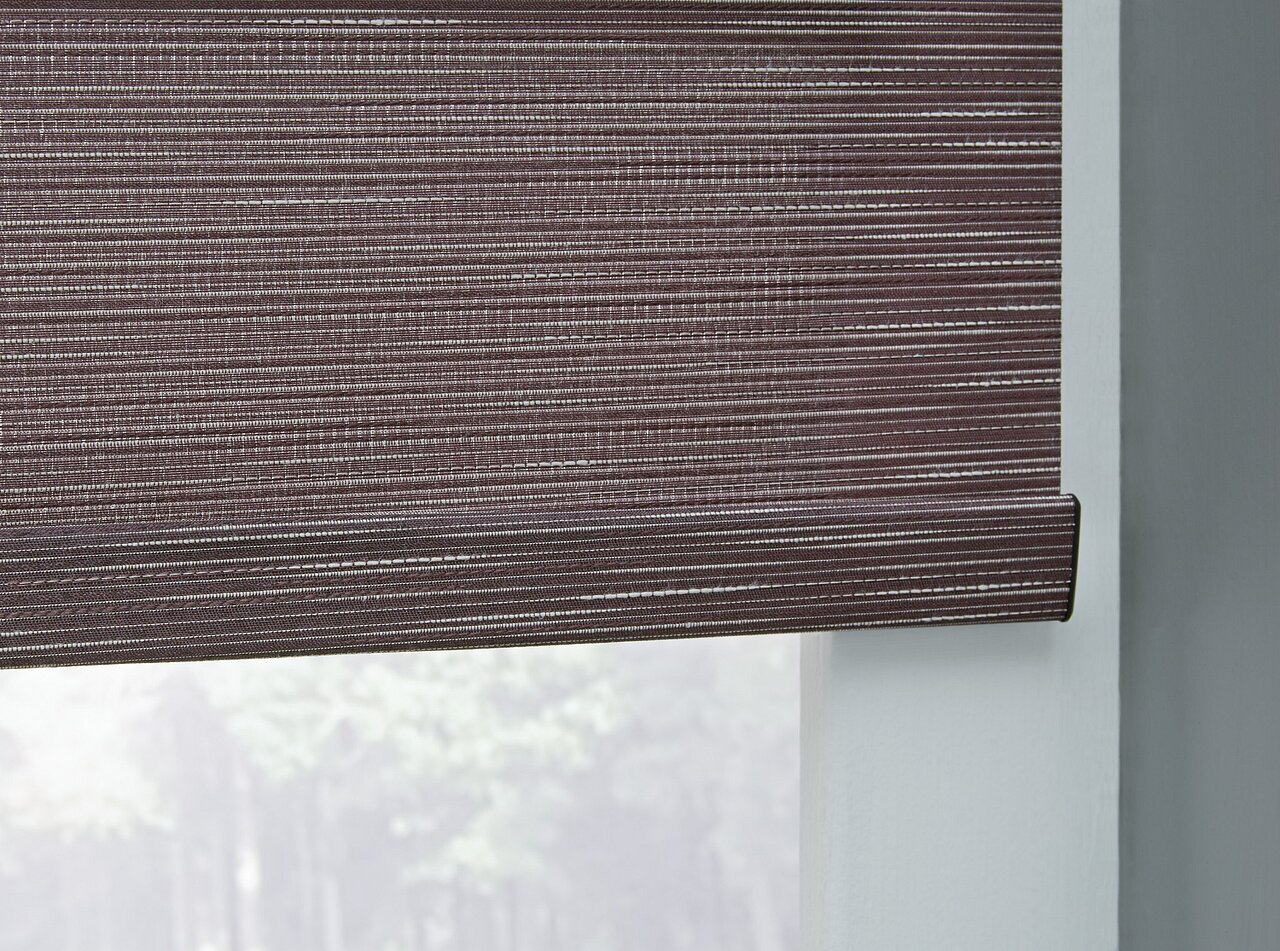 Lutron light-filtering shade fabric with soft texture in slate