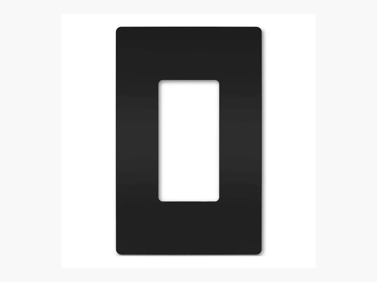 Lutron CW-1-BL Claro Screwless Designer Wallplate - Black, Sleek Finish - LUTRON