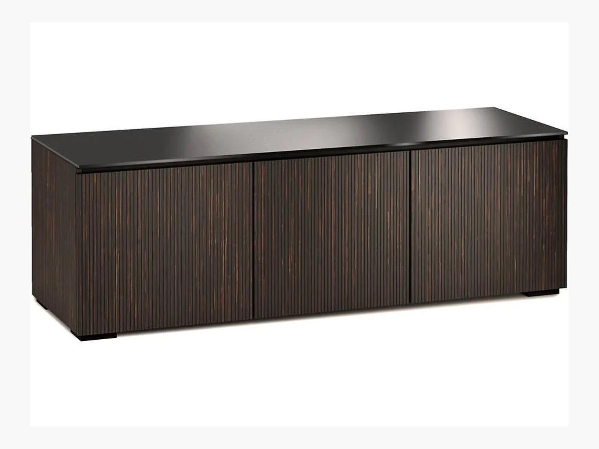 Salamander Designs Manhattan 237 AV Credenza Chameleon Series Ebony Maro Stripe Black Glass – Premium Craftsmanship - SALAMANDER DESIG
