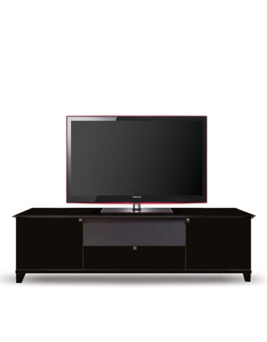 AEM - Media Credenza with Shaker Top Gloss Black