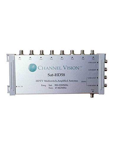 Channel Vision SATHD58 5 Input/ 8 Output HDTV Multi-Switch for Satellite/Cable/Security Installations